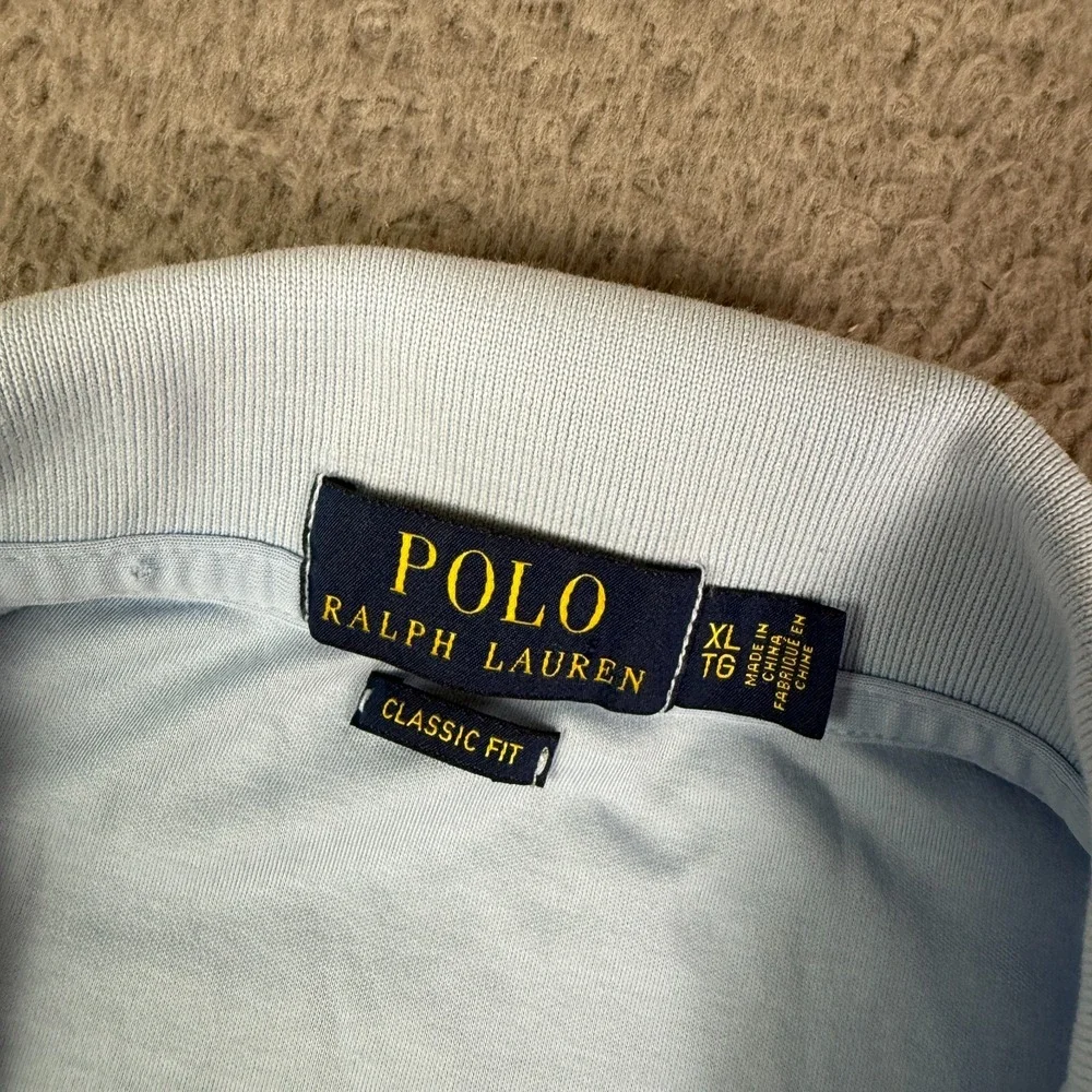 Polo Ralph Lauren Shirt Mens XL Blue Flesh Pony Pima Soft Touch Short Sleeve